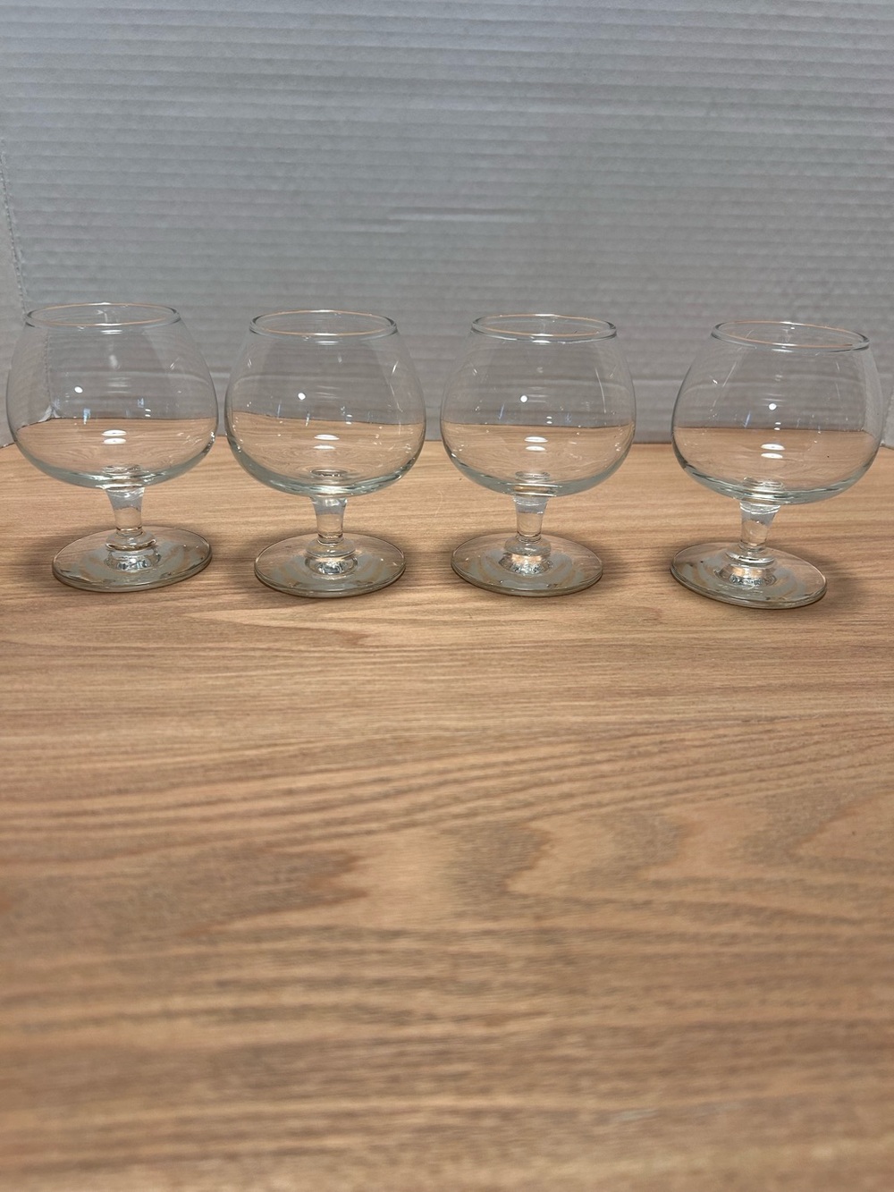 Set 4 Clear Mid-Century Brandy Snifters Cognac Glasses 4”Vintage EUC